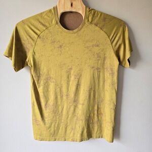 Lululemon Metal Vent Tech Short Sleeve Shirt Mens XL Yellow Purple Speckle Mesh